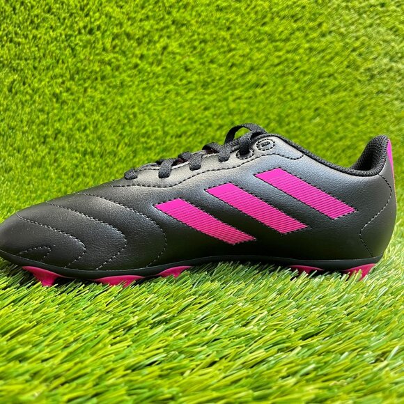 Adidas Goletto VIII FG Girls Size 5Y Black Pink Running Leather Soccer Cleats - Picture 2 of 10